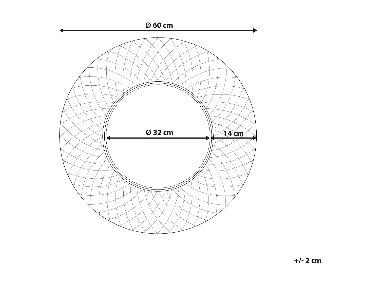Miroir COMBE 60 cm 60 cm Métal Doré