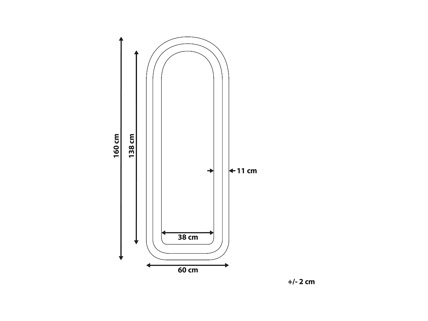 Wandspiegel CULAN 60 cm 160 cm Samtstoff Rosa