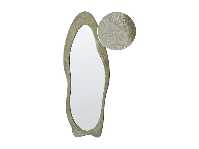 Wandspiegel REIGNY 57 cm 160 cm Samtstoff Olivgrün