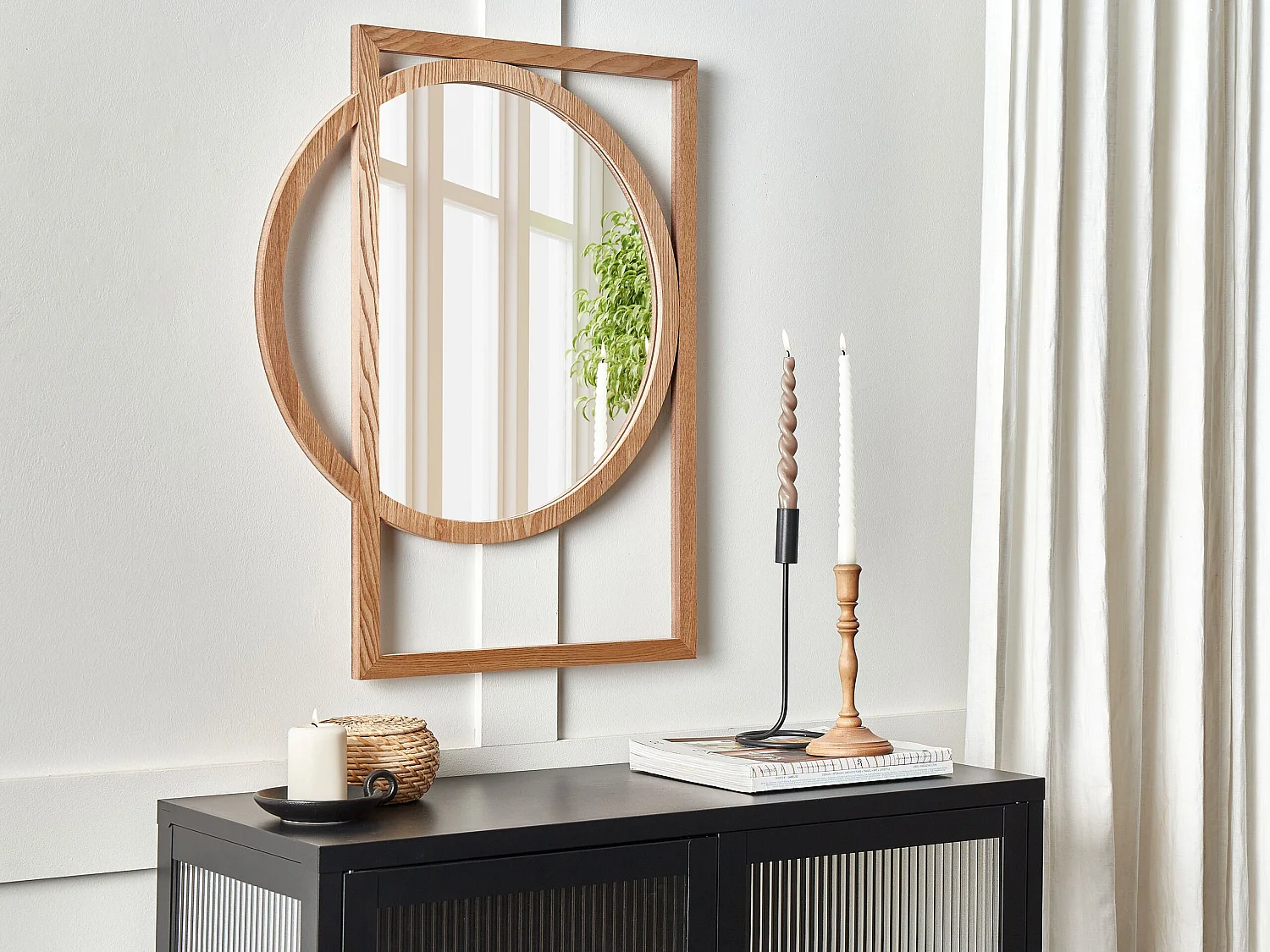 Wandspiegel LAURON 56 cm 71 cm Lichtbruin