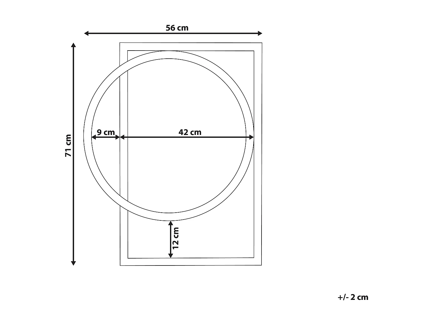 Wandspiegel LAURON 56 cm 71 cm Lichtbruin
