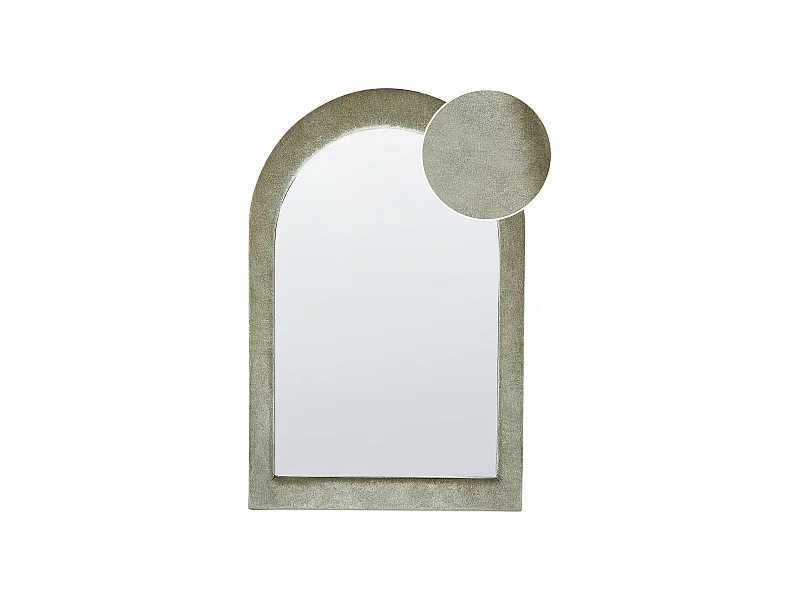 Wandspiegel HURIEL 60 cm 90 cm Samtstoff Olivgrün