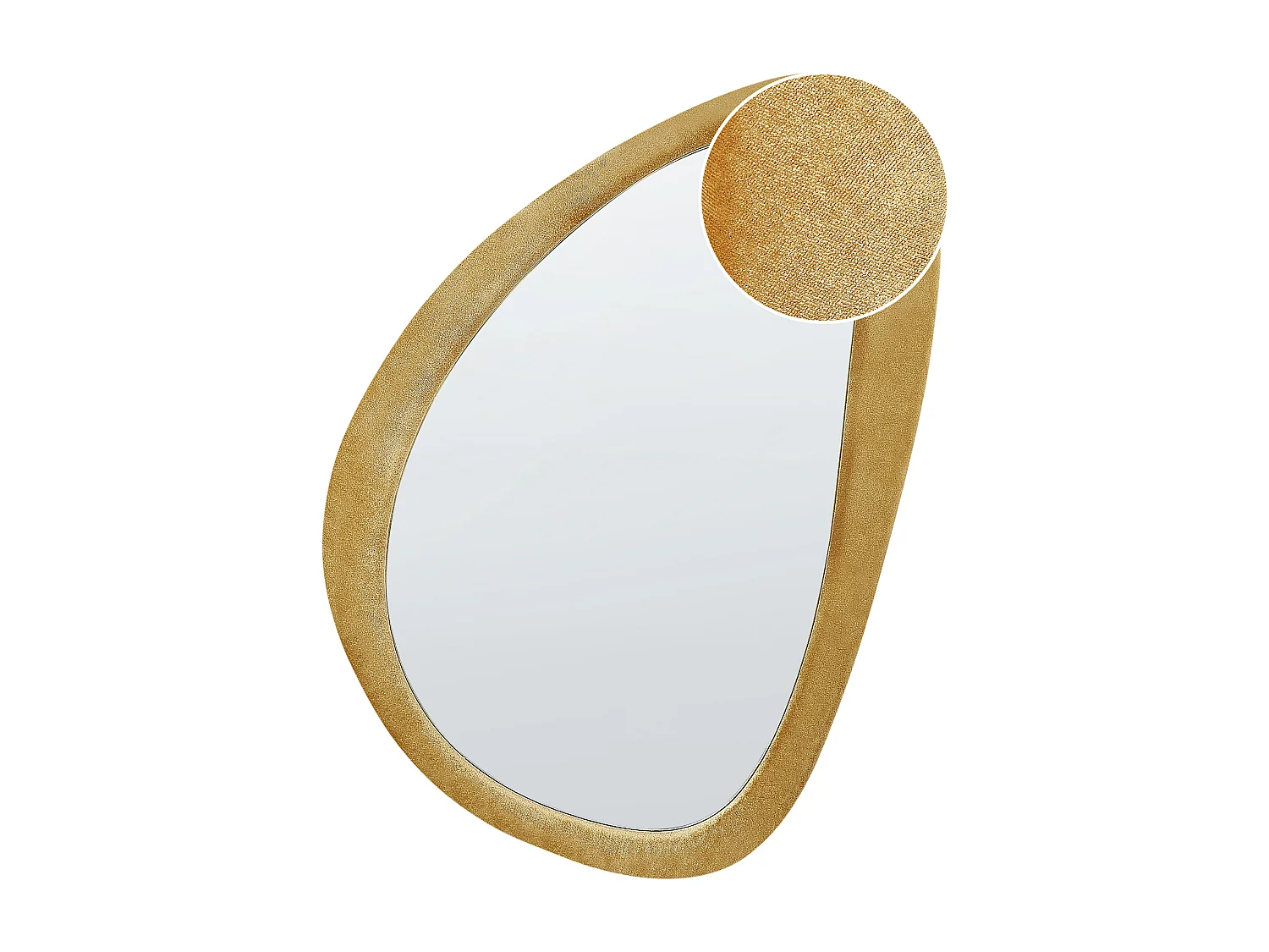 Wandspiegel VENAS 61 cm 91 cm Fluweel Mosterdgeel