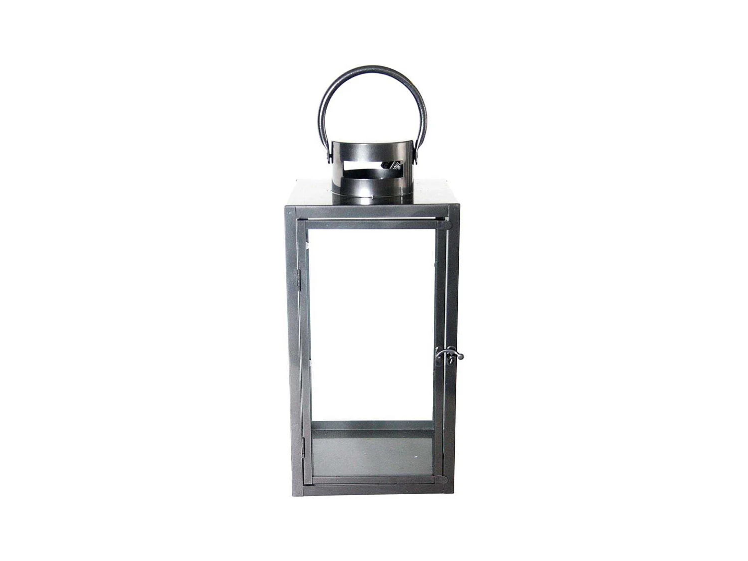 Lanterne en fer anthracite et verre 20 x 20 x 41 cm