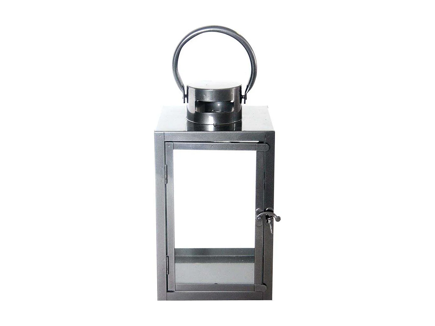 Lanterne en fer anthracite et verre 15 x 15 x 28 cm