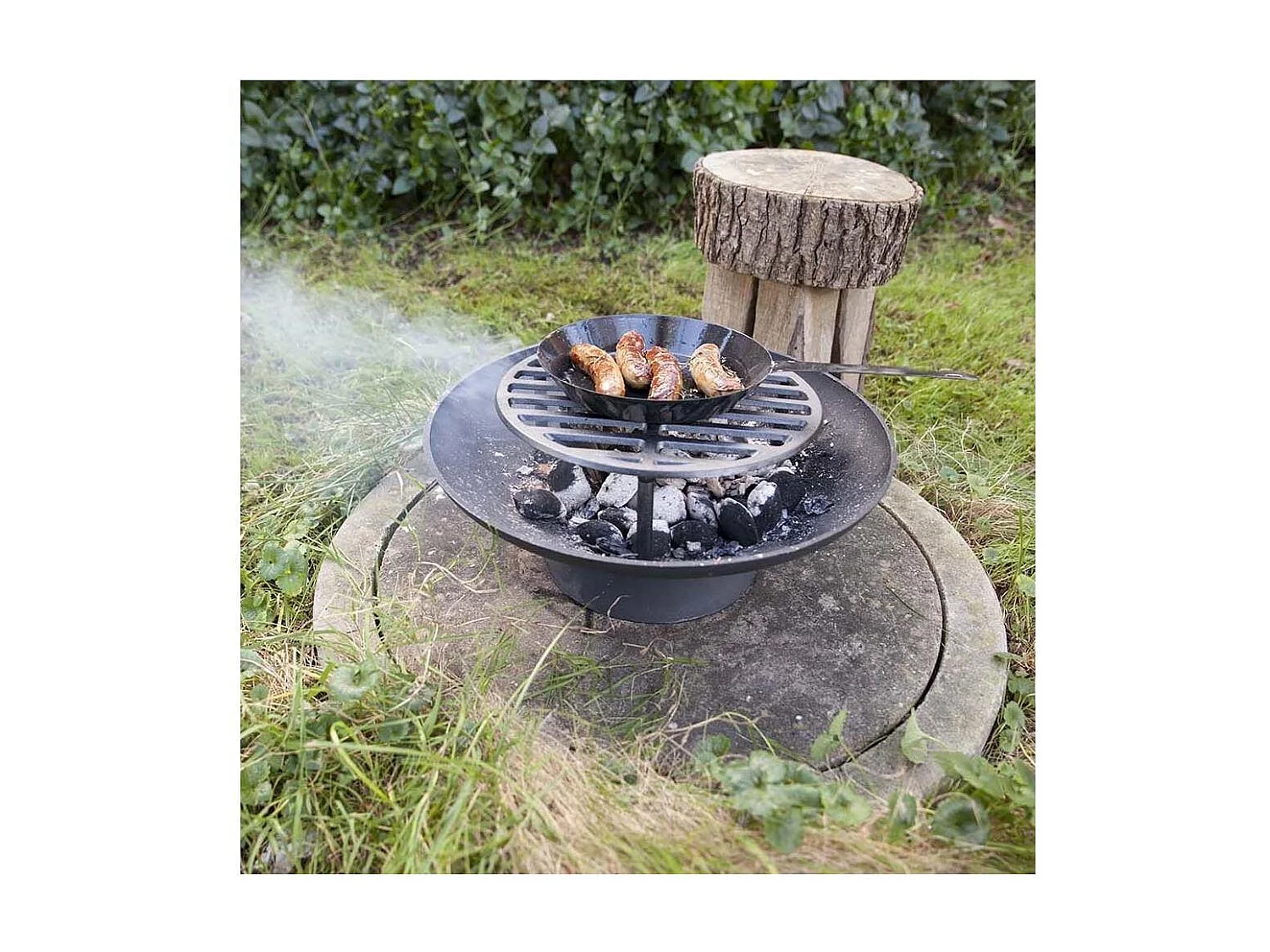 Brasero en fonte et granit Anneau 59.6 x 26.5 cm