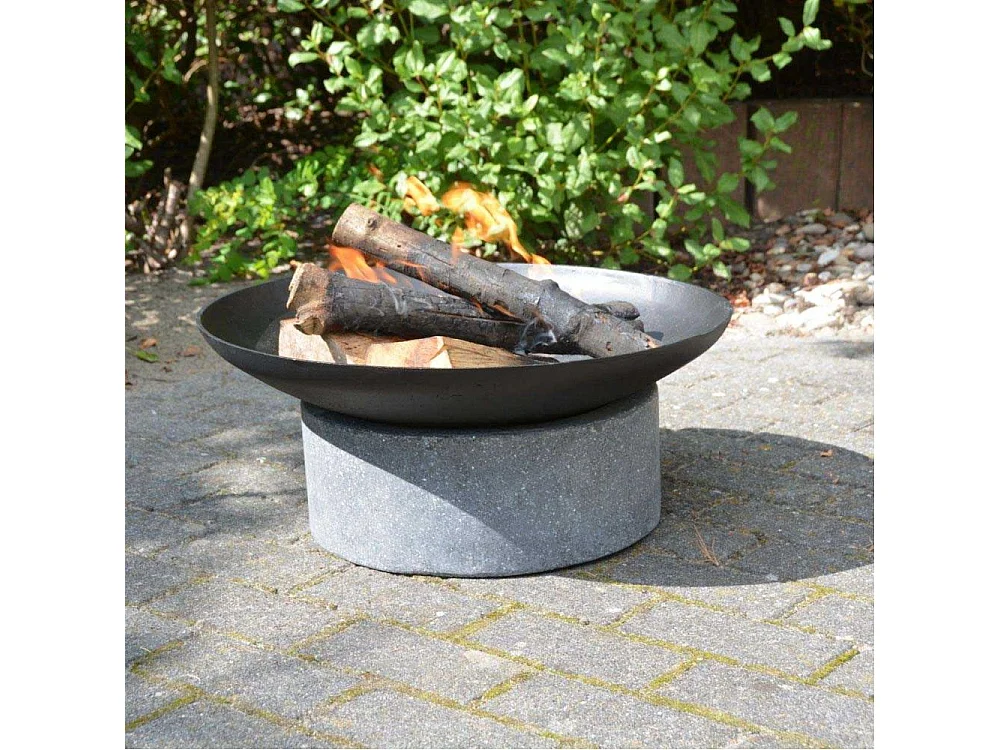 Brasero en fonte et granit Anneau 59.6 x 26.5 cm