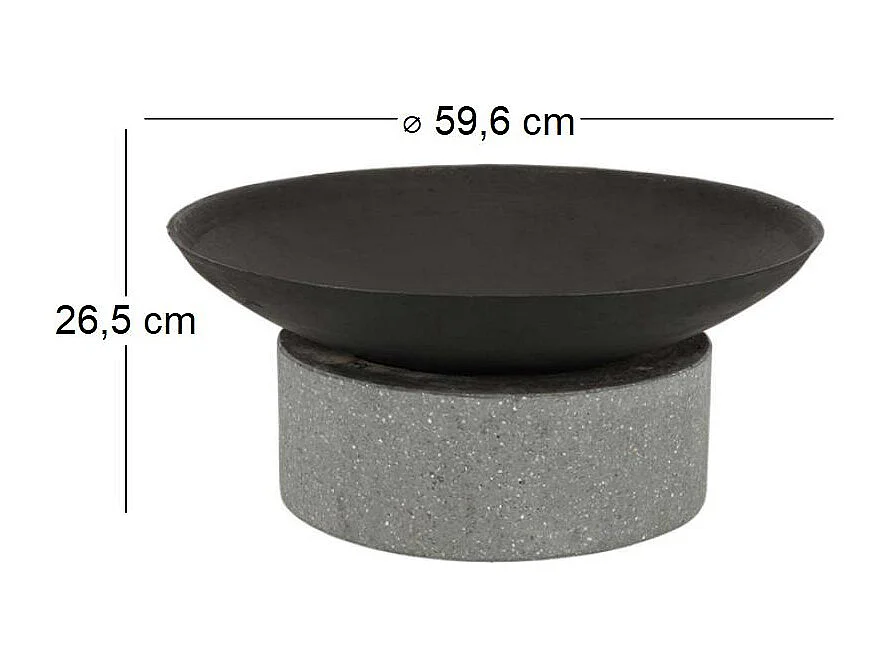 Brasero en fonte et granit Anneau 59.6 x 26.5 cm