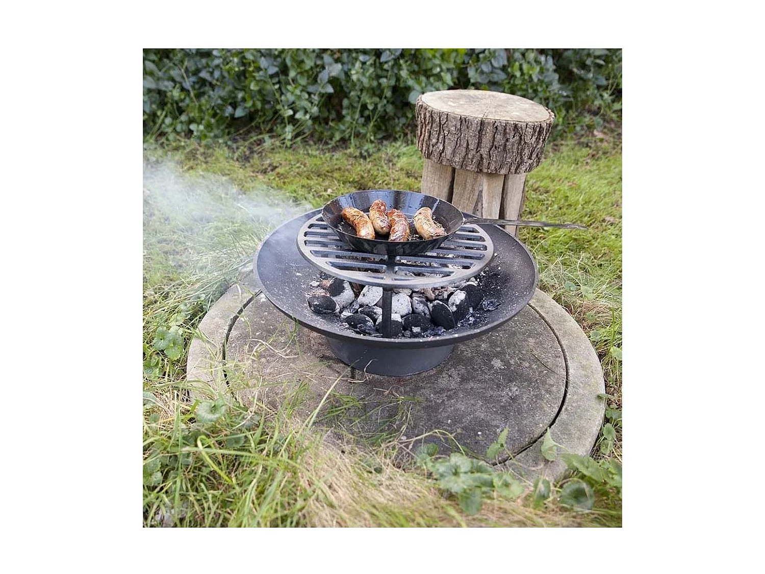 Brasero en fonte et granit Anneau 59.6 x 26.5 cm