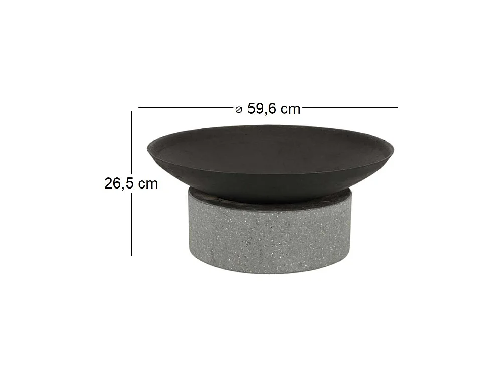 Brasero en fonte et granit Anneau 59.6 x 26.5 cm