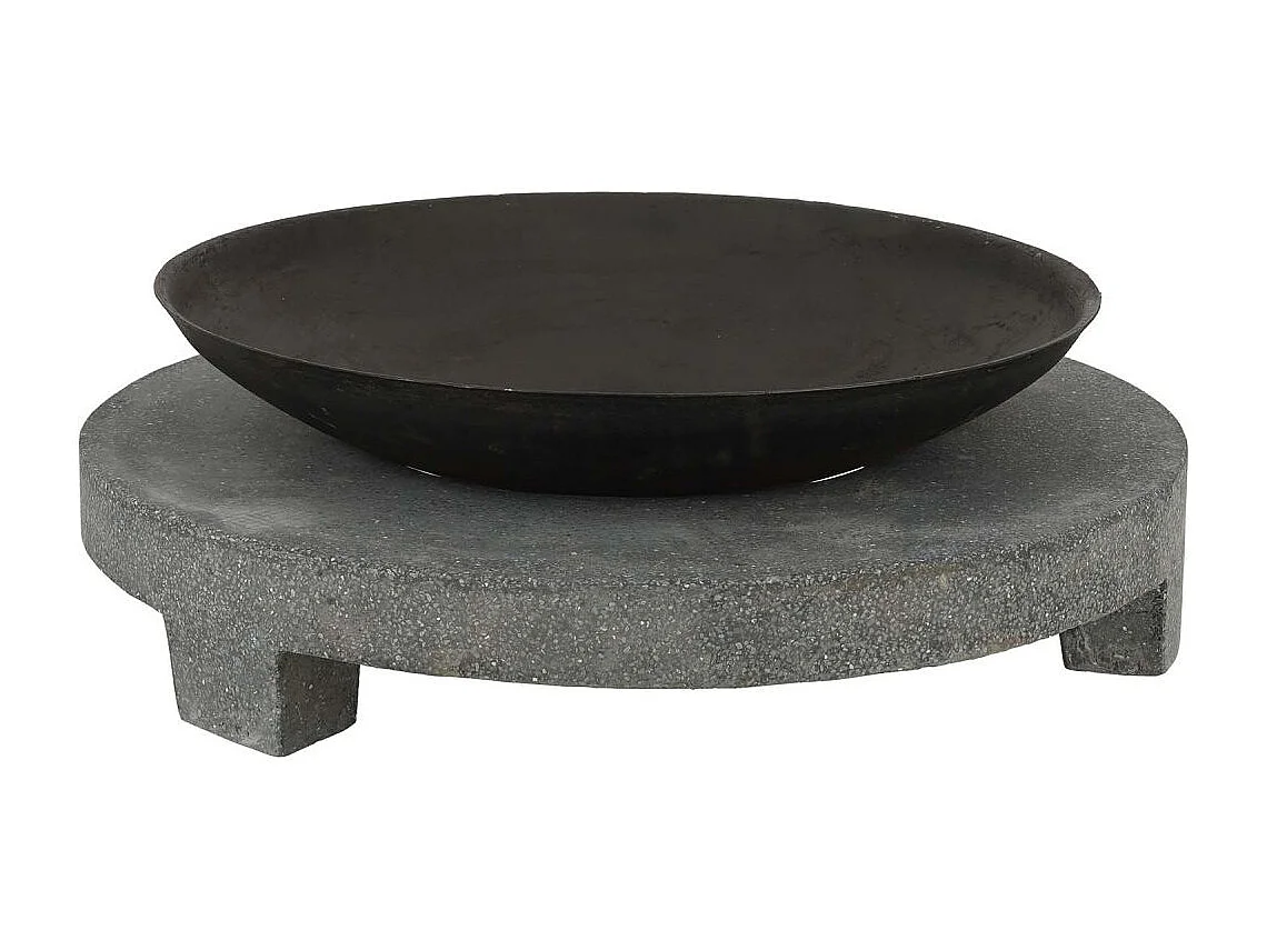 Brasero en fonte et granit Anneau 69.8 x 23.8 cm