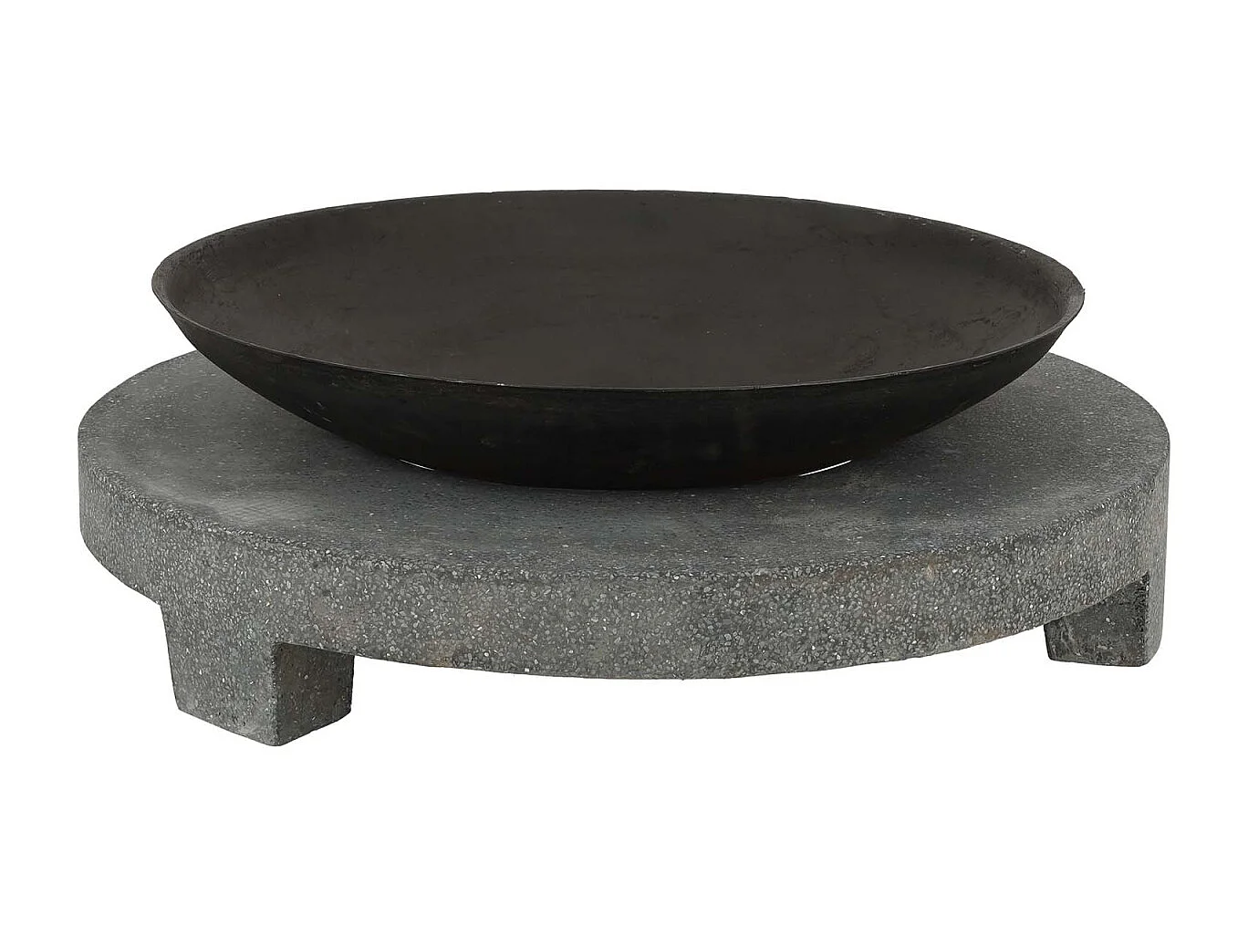 Brasero en fonte et granit Anneau 69.8 x 23.8 cm