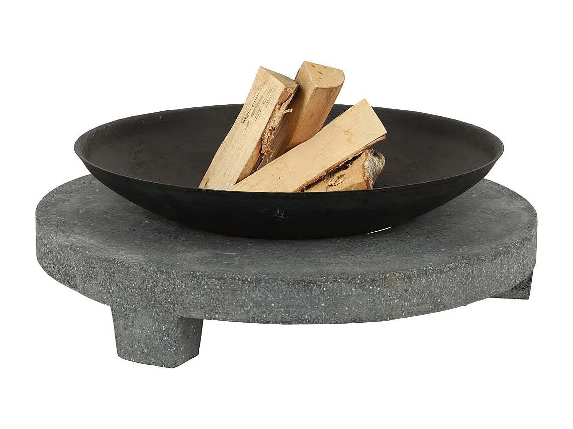 Brasero en fonte et granit Anneau 69.8 x 23.8 cm