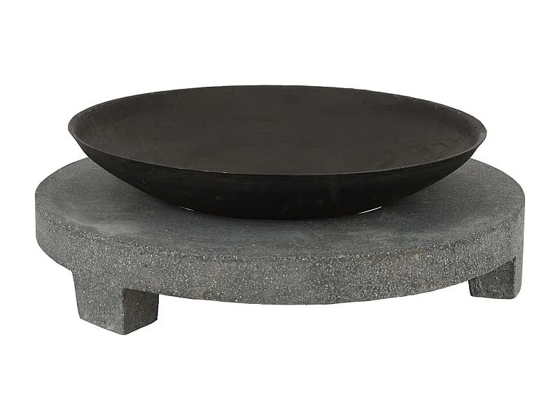 Brasero en fonte et granit Anneau 69.8 x 23.8 cm