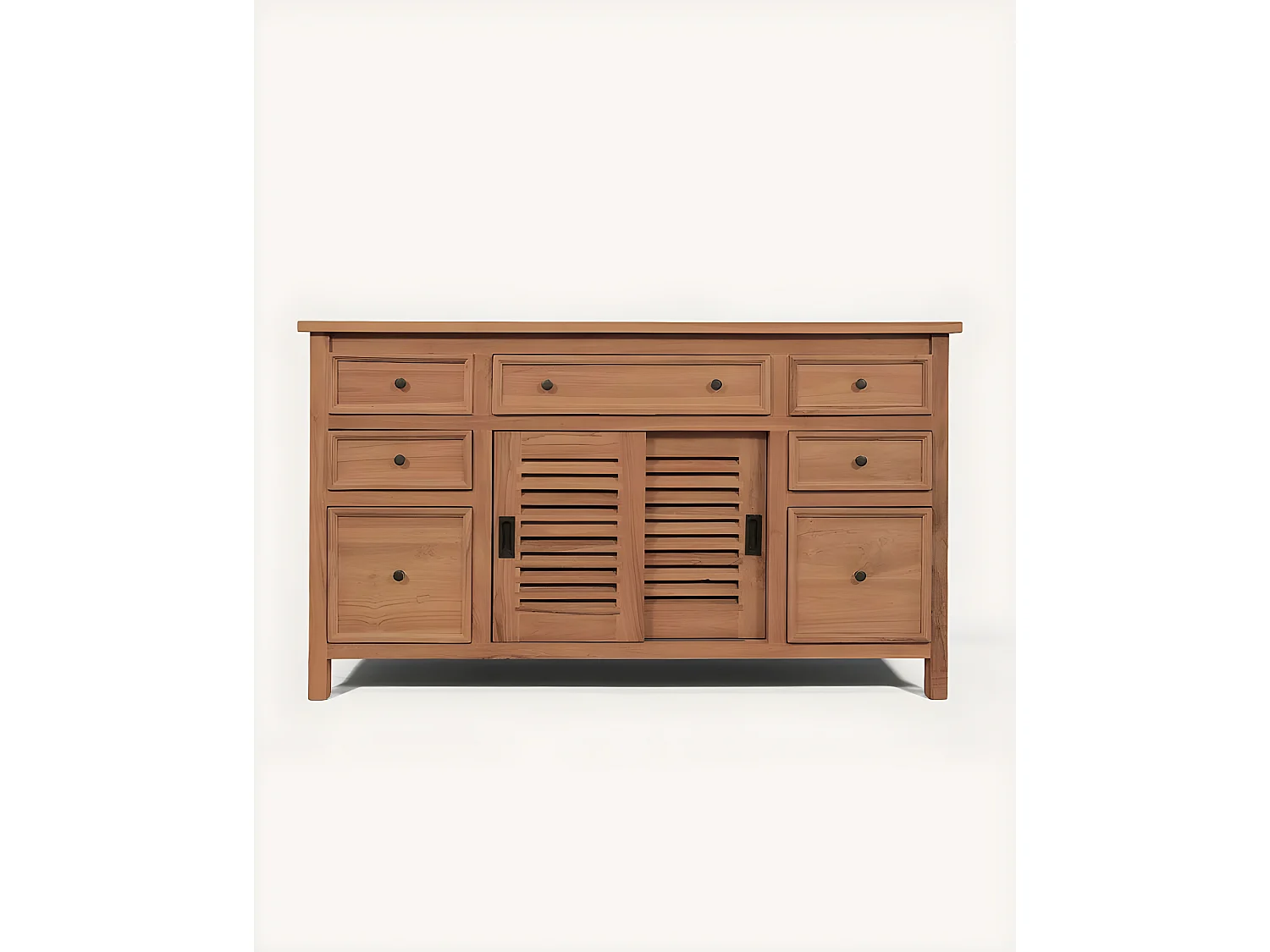 Savanna - Meuble salle de bain en teck portes persiennes