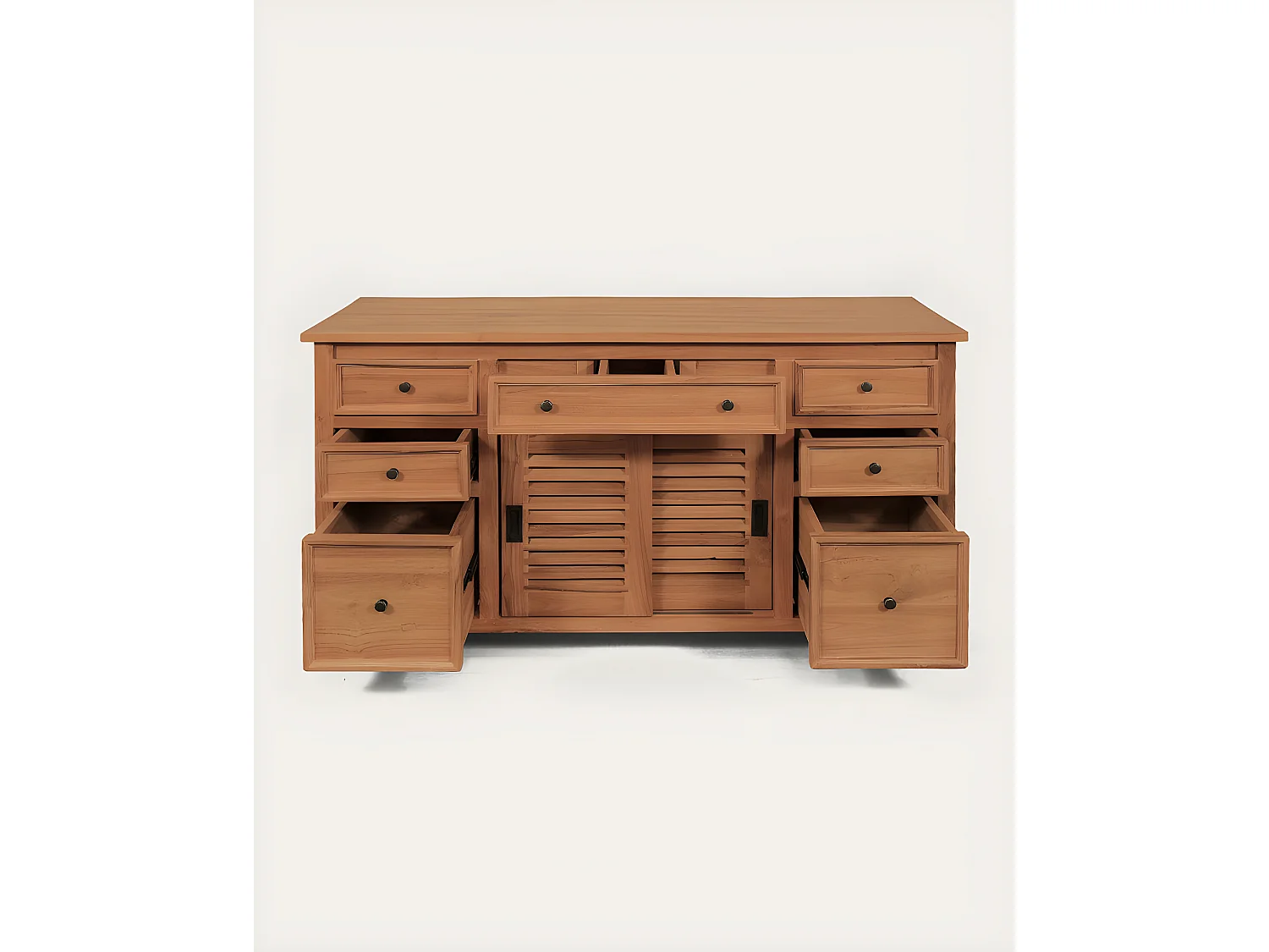 Savanna - Meuble salle de bain en teck portes persiennes