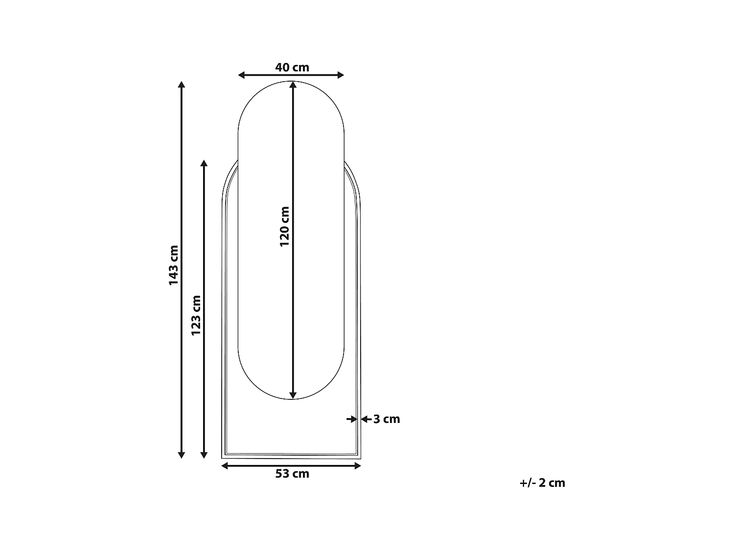 Wandspiegel NEVERS 53 cm 143 cm Rotan Natuurlijk