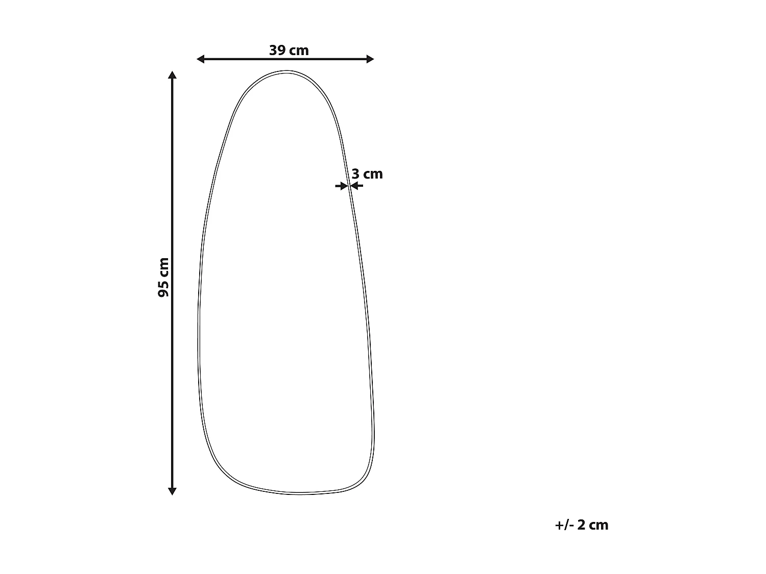 Wandspiegel CERGY 39 cm 95 cm Metaal Zwart