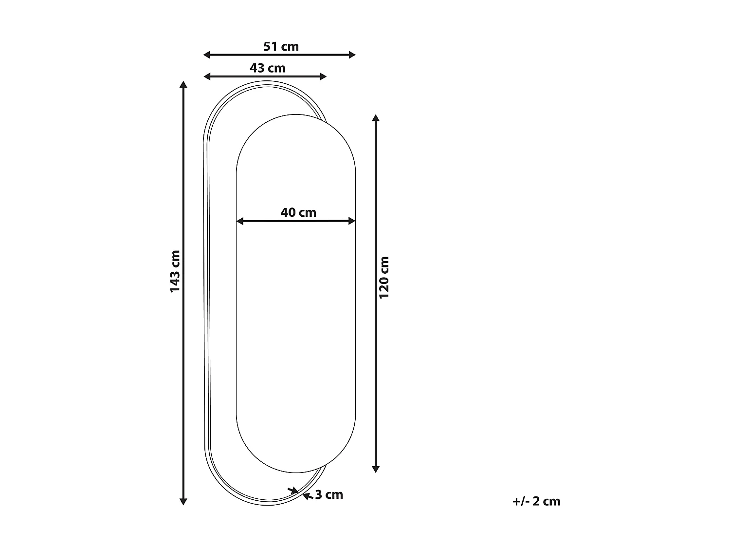 Wandspiegel CREIL 51 cm 143 cm Rattan Naturfarben