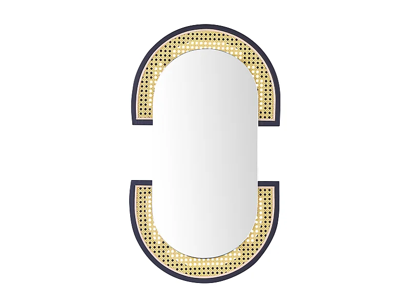 Lustro ścienne STAINS 43 cm 75 cm Rattan Naturalny