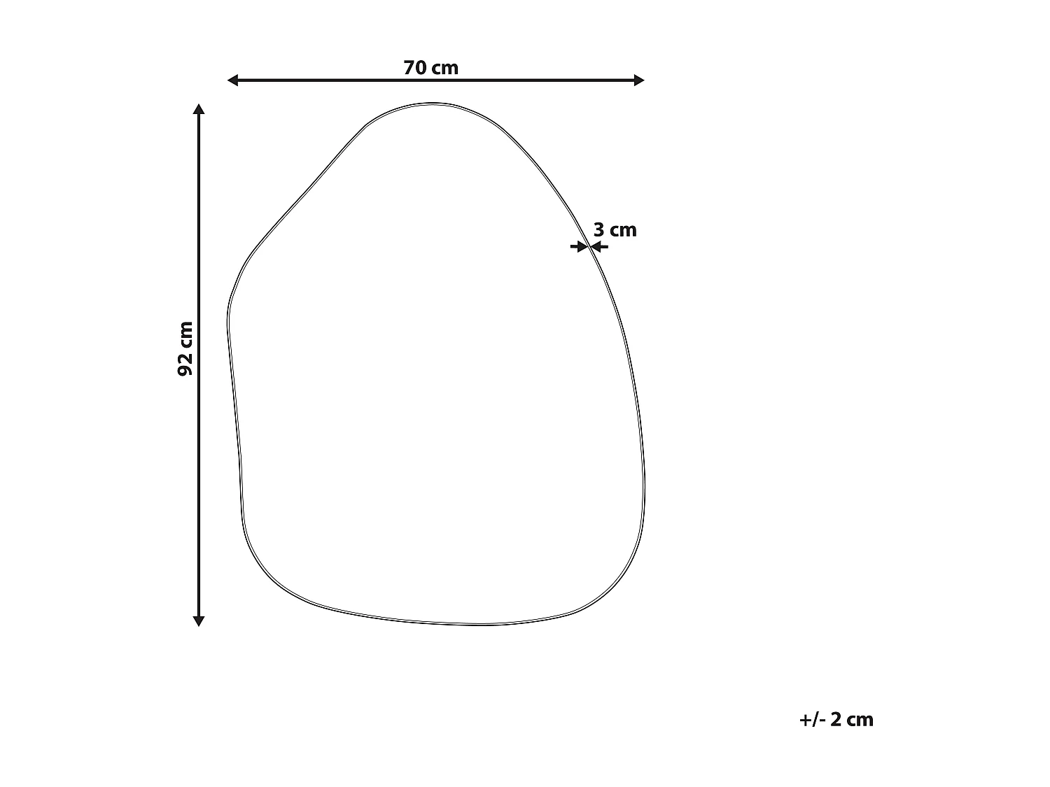 Wandspiegel PUTEAUX 70 cm 92 cm Metaal Zwart