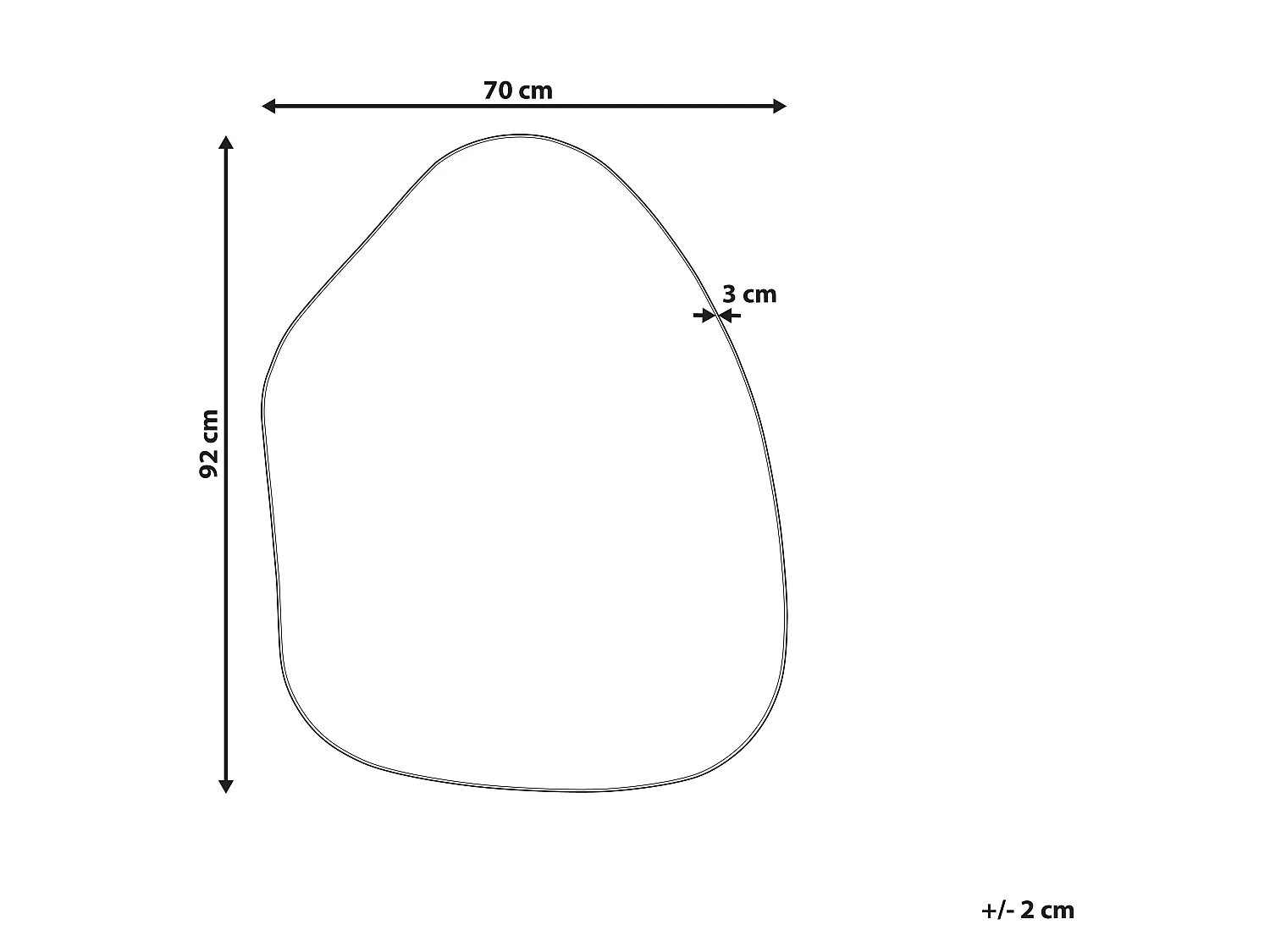 Wandspiegel PUTEAUX 70 cm 92 cm Metall Schwarz