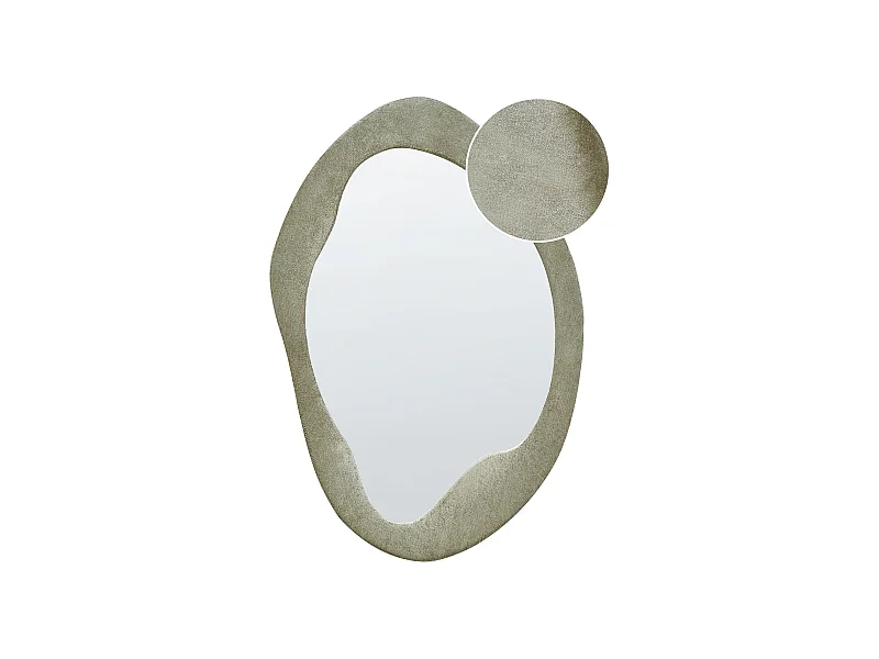 Wandspiegel LENAX 59 cm 90 cm Samtstoff Olivgrün