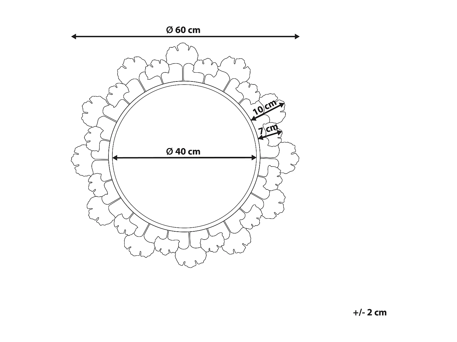 Miroir CODOLET 60 cm 60 cm Métal Doré