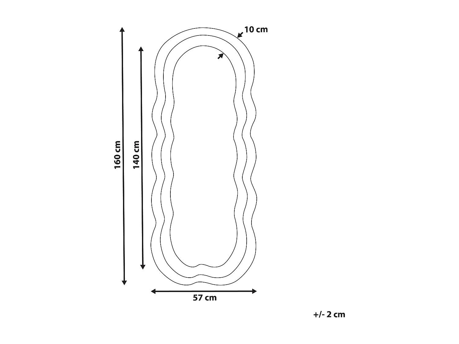 Specchio LACS 57 cm 160 cm Velluto Blu