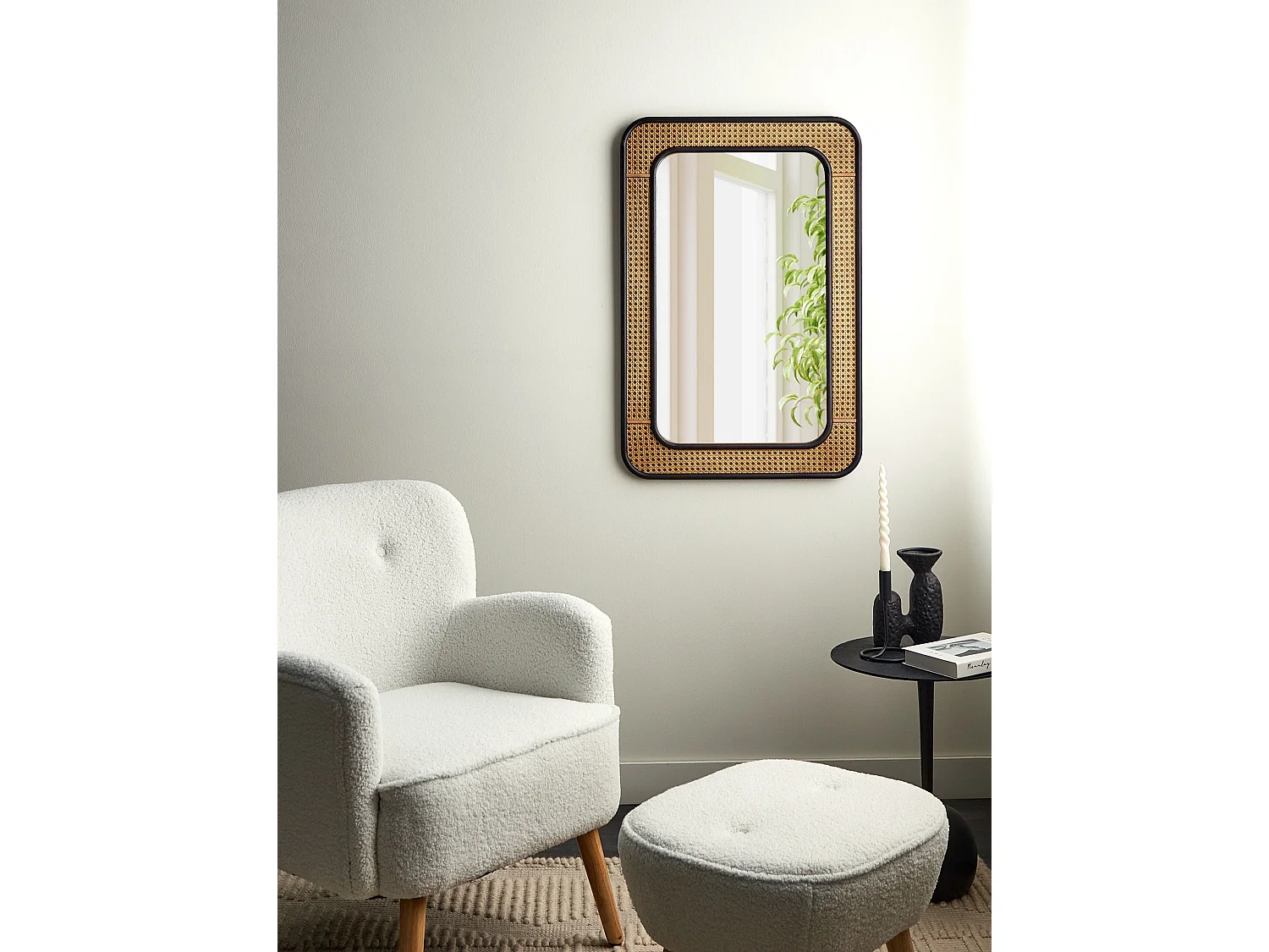 Wandspiegel BERNAS 60 cm 90 cm Natuurlijk