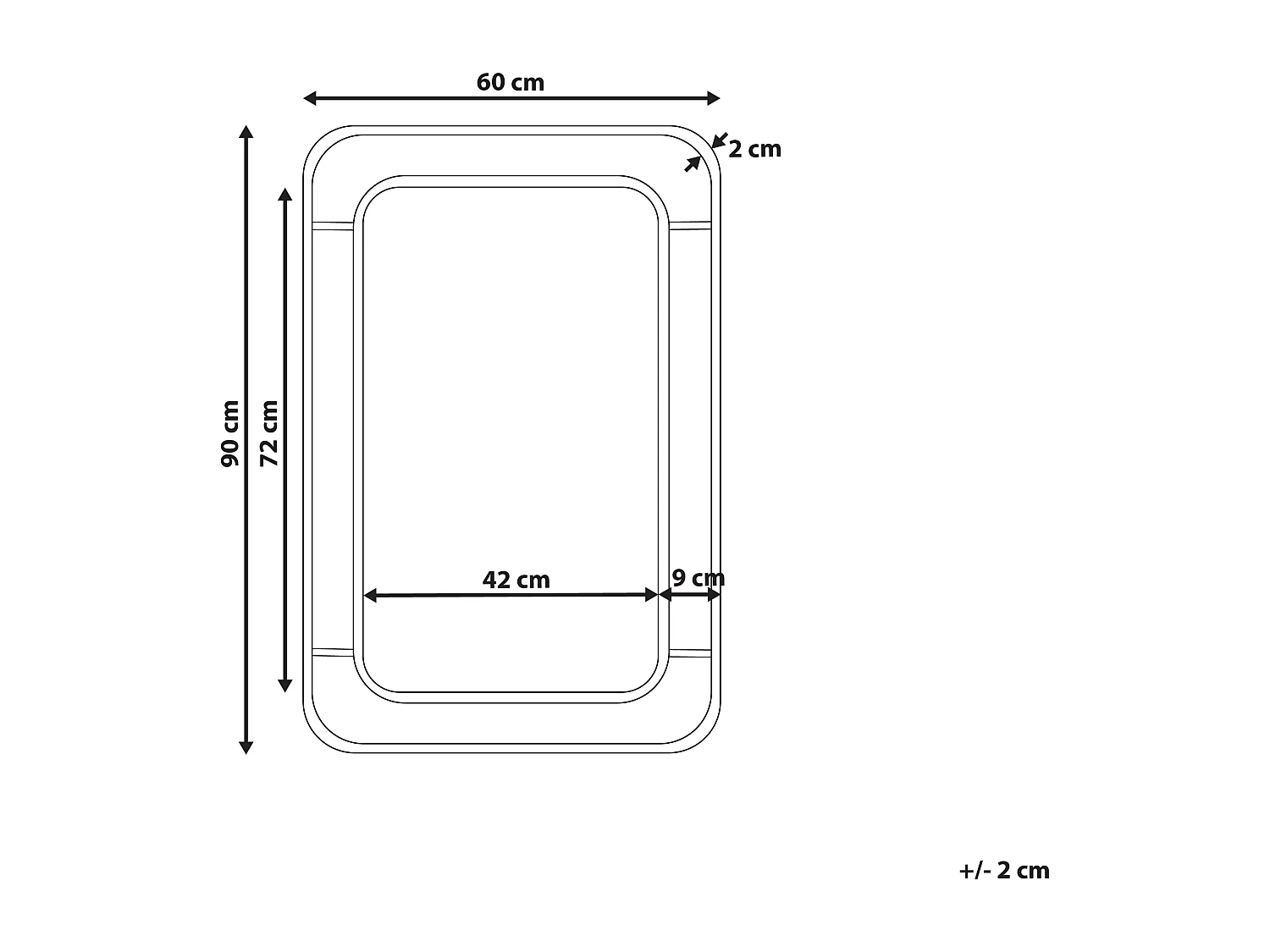 Miroir BERNAS 60 cm 90 cm Naturel