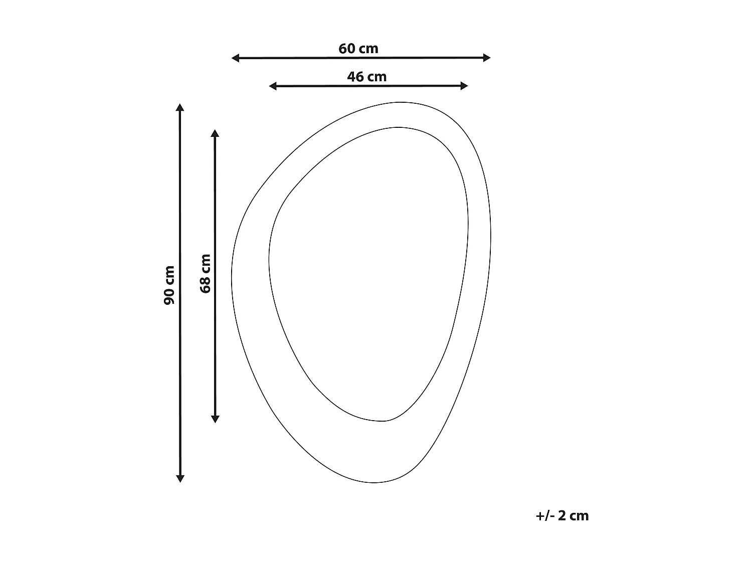 Wandspiegel AUDES 60 cm 90 cm Fluweel Gebroken wit