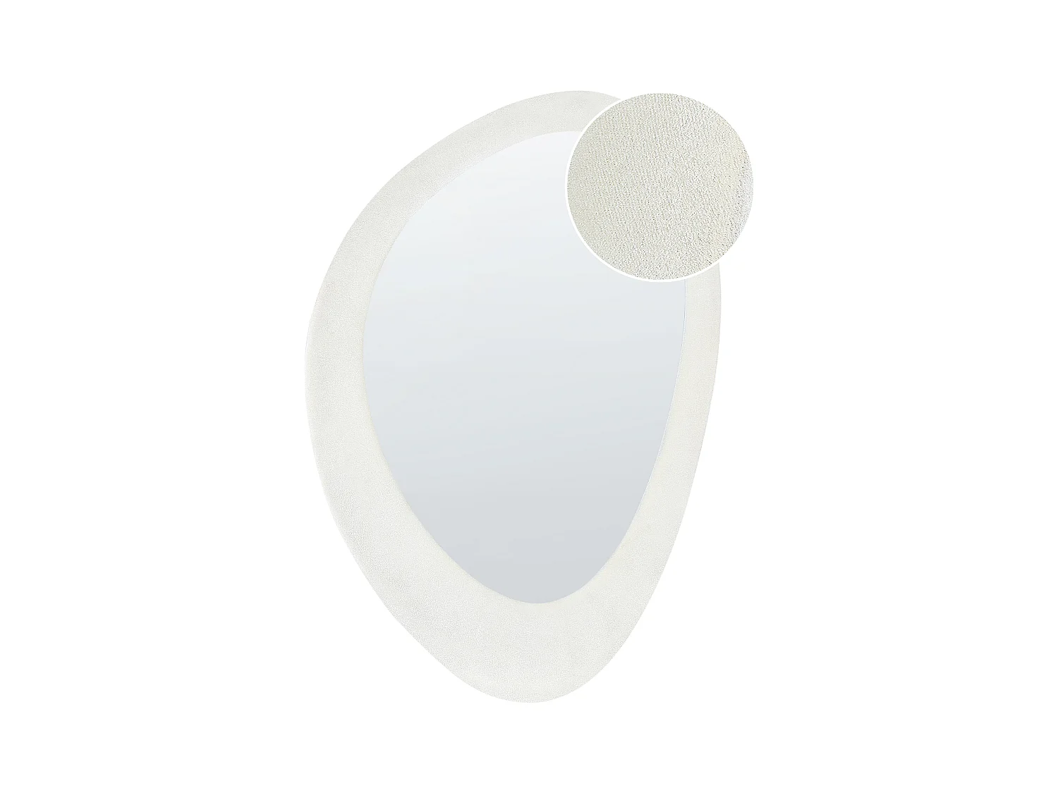 Miroir AUDES 60 cm 90 cm Velours Blanc cassé