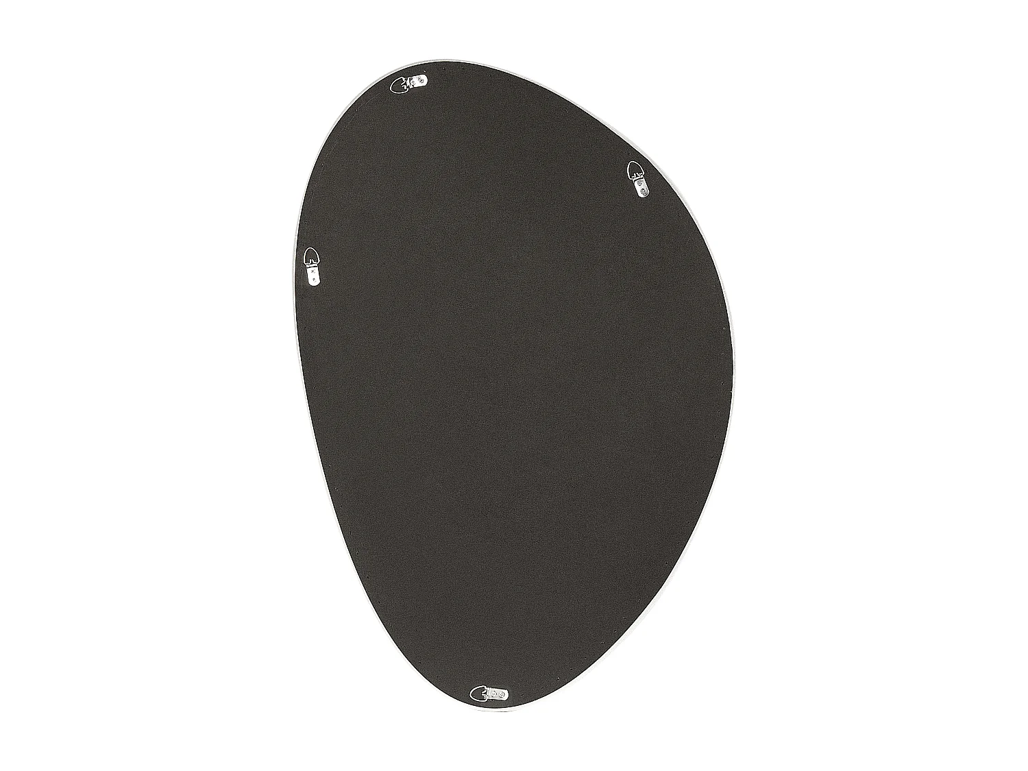 Wandspiegel AUDES 60 cm 90 cm Samtstoff Cremeweiss