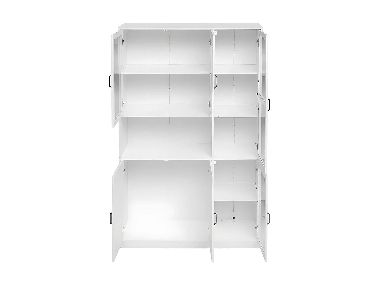 Vitrine avec éclairage LED - étagères avec 6 portes - H 200cm - Blanc