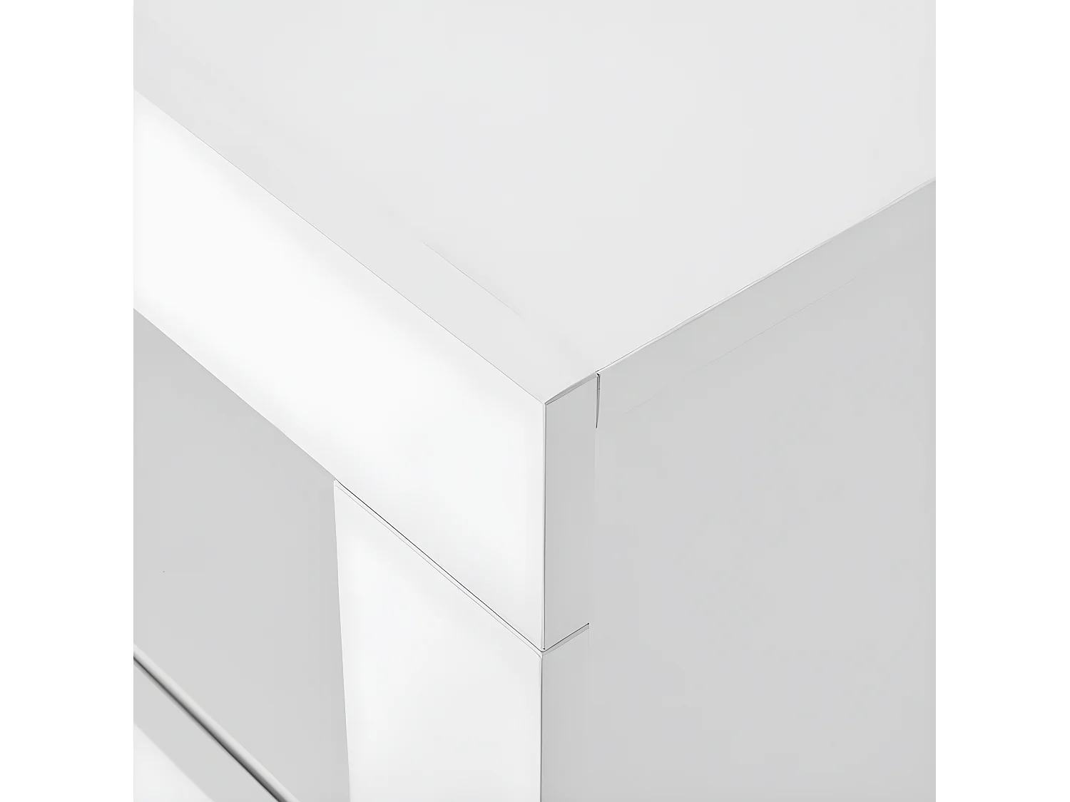 Buffet bas moserne - Meuble d'appoint blanc brillant avec éclairage LED et télécommande - Blanc