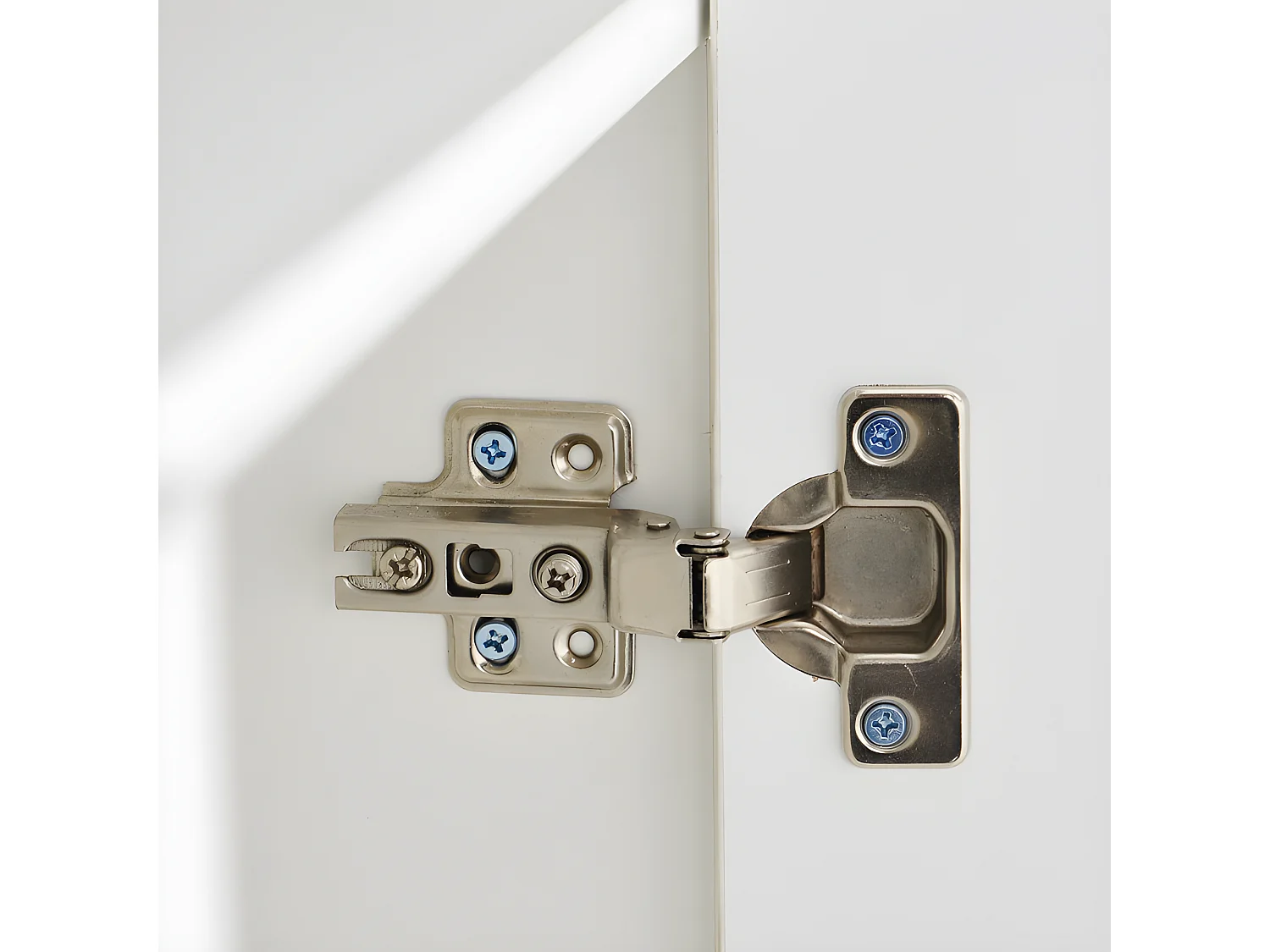 Buffet bas moserne - Meuble d'appoint blanc brillant avec éclairage LED et télécommande - Blanc