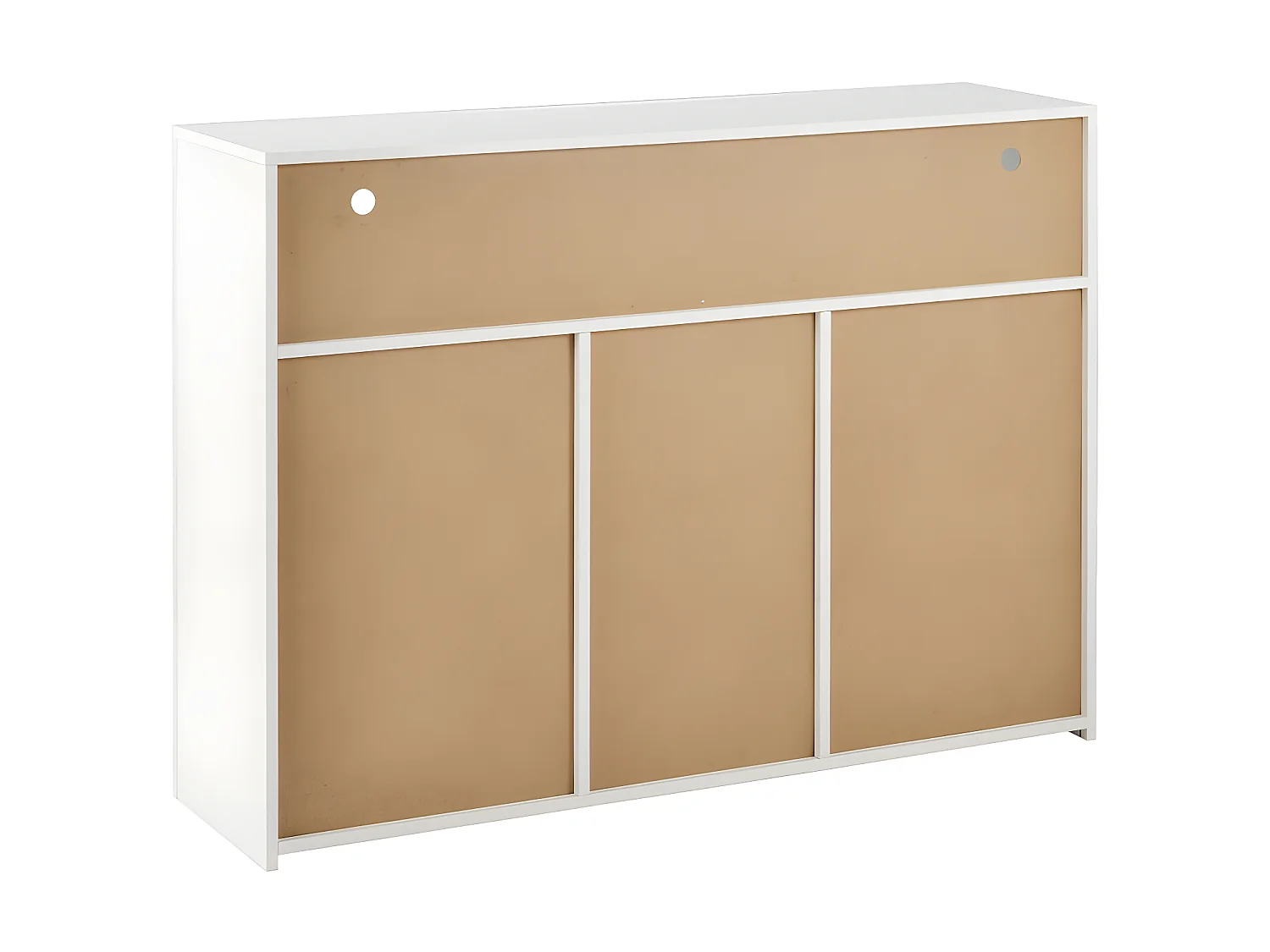 Credenza bassa Moserne - Mobile occasionale bianco lucido con illuminazione a LED e telecomando - Bianco