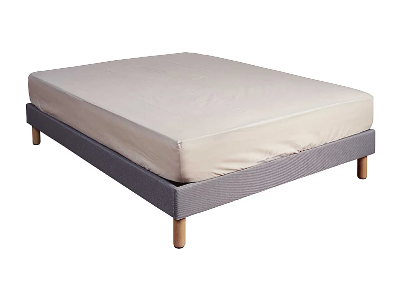 Drap housse 100% coton seigle - bonnet 27 cm 140x200