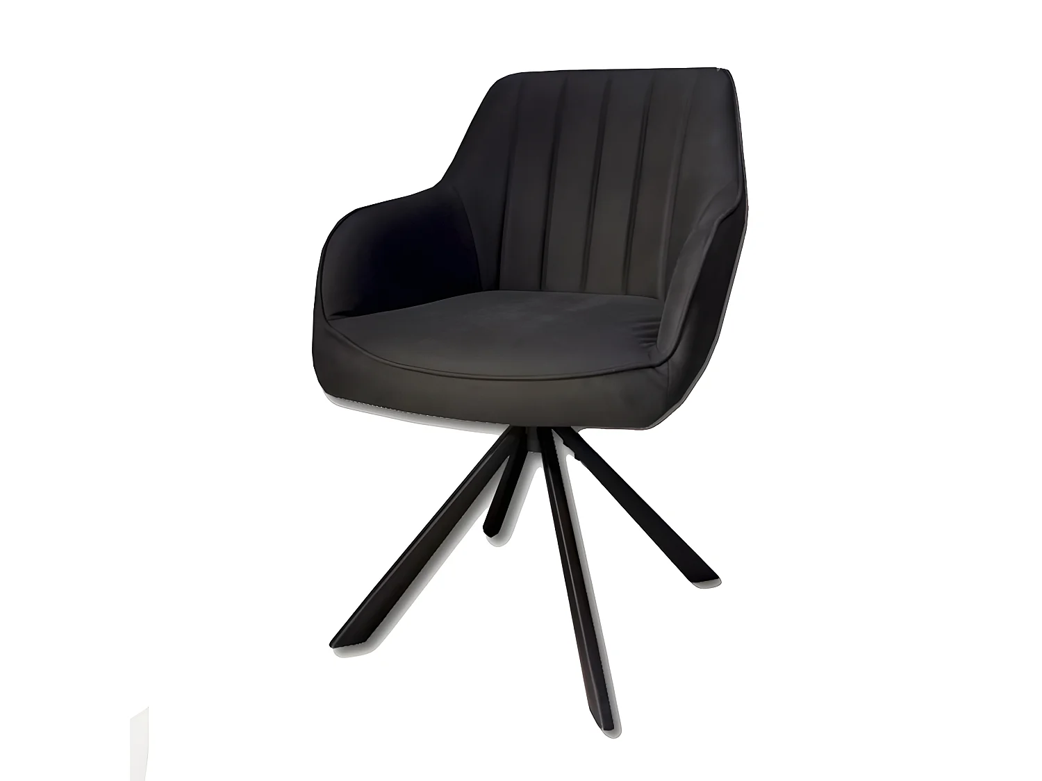 Chaise rotative Xara noir pieds métal noir