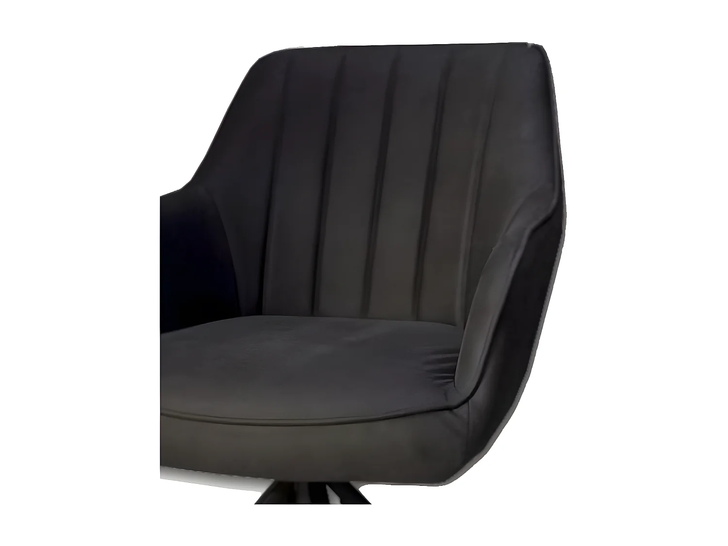 Chaise rotative Xara noir pieds métal noir