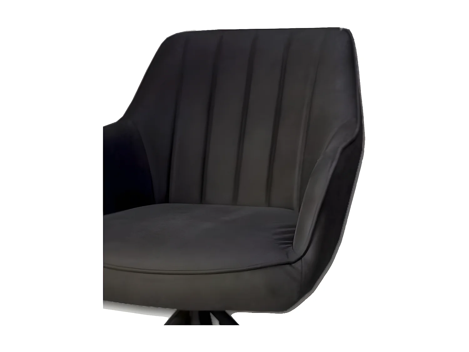 Chaise rotative Xara noir pieds métal noir