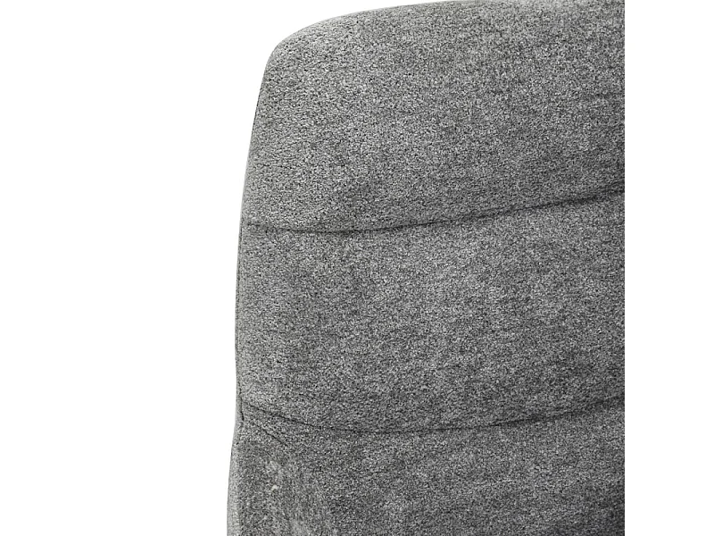 Chaise pivotante tissu doux gris avec accoudoirs pied métal noir - EVA