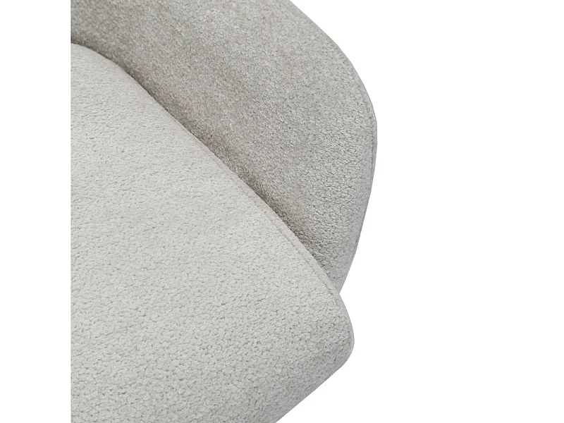 Chaise pivotante tissu doux écru avec accoudoirs pied métal noir - EVA