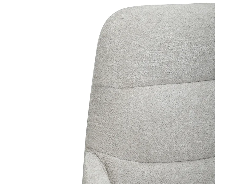 Chaise pivotante tissu doux écru avec accoudoirs pied métal noir - EVA