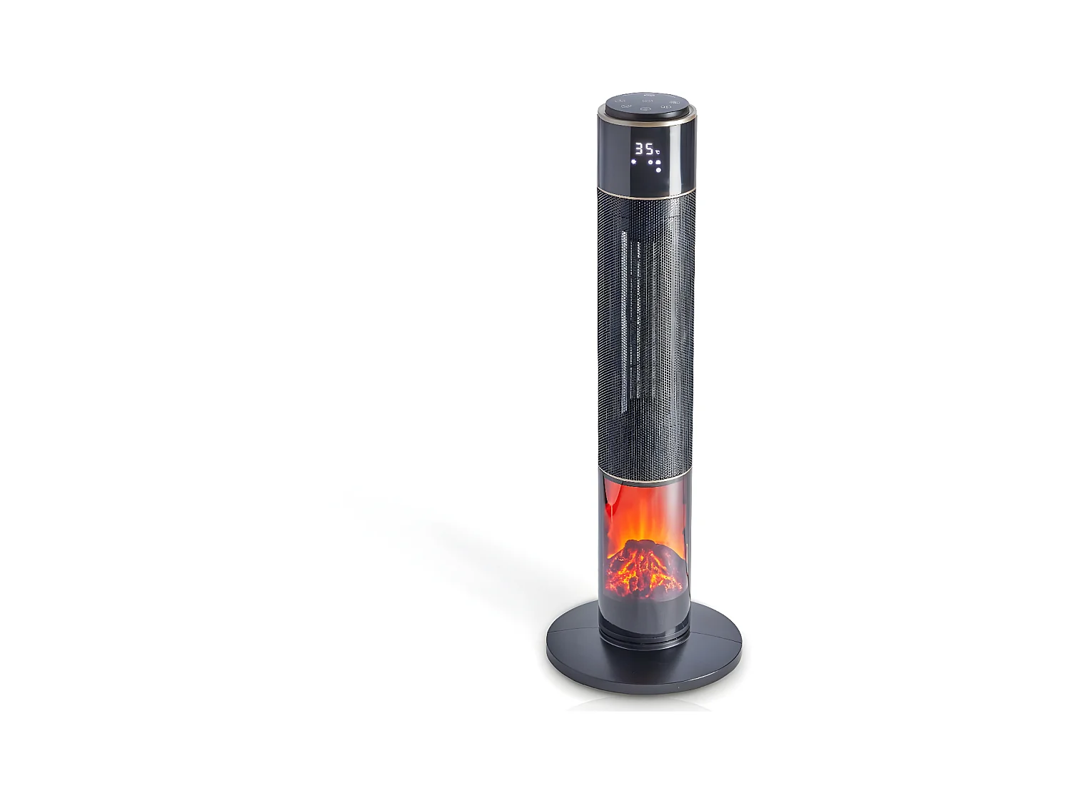 Radiateur Ventilateur électrique céramique avec effet cheminée chauffage mobile 20m2