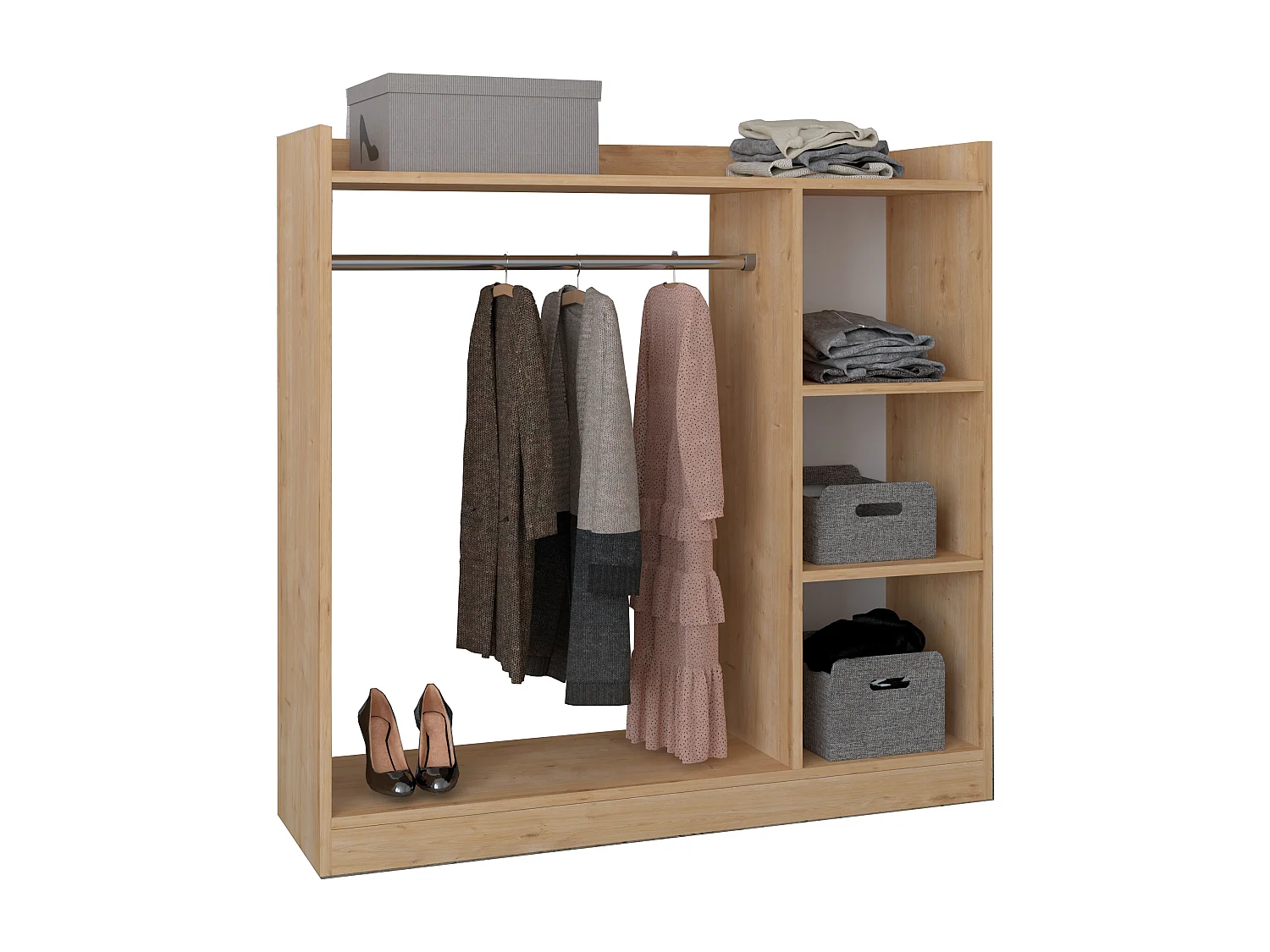 Wardrobe Palosa Honey oak H. 115 x W. 115 x D. 35 cm