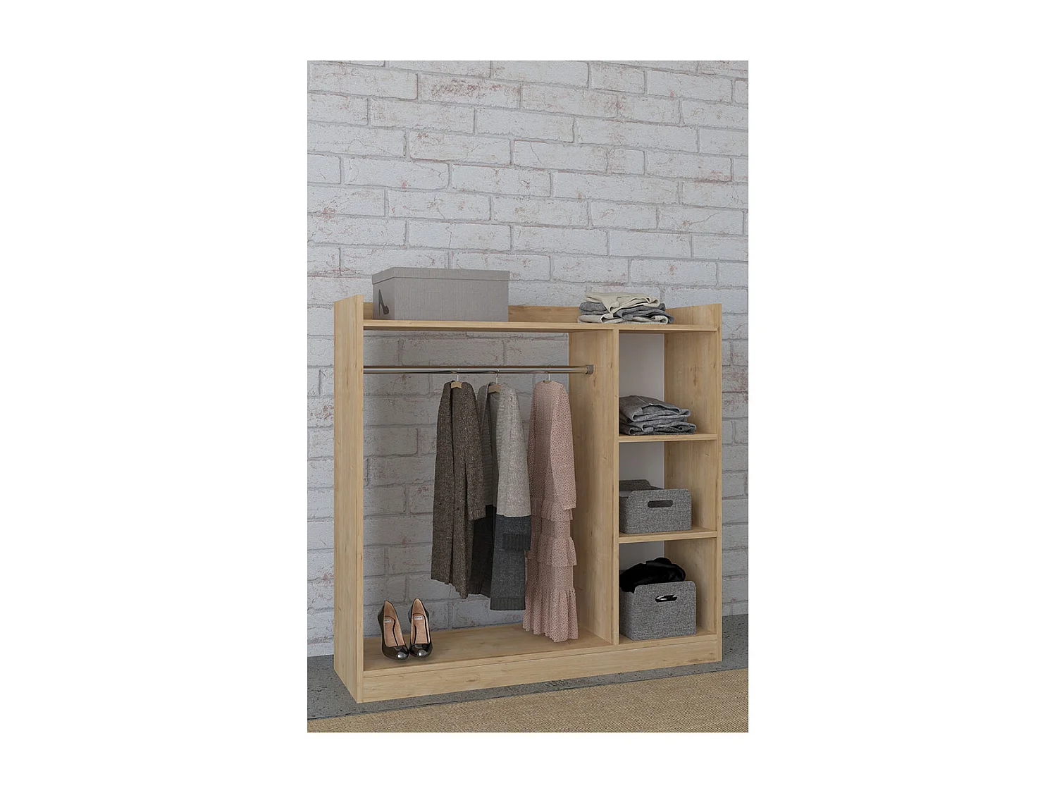 Wardrobe Palosa Honey oak H. 115 x W. 115 x D. 35 cm