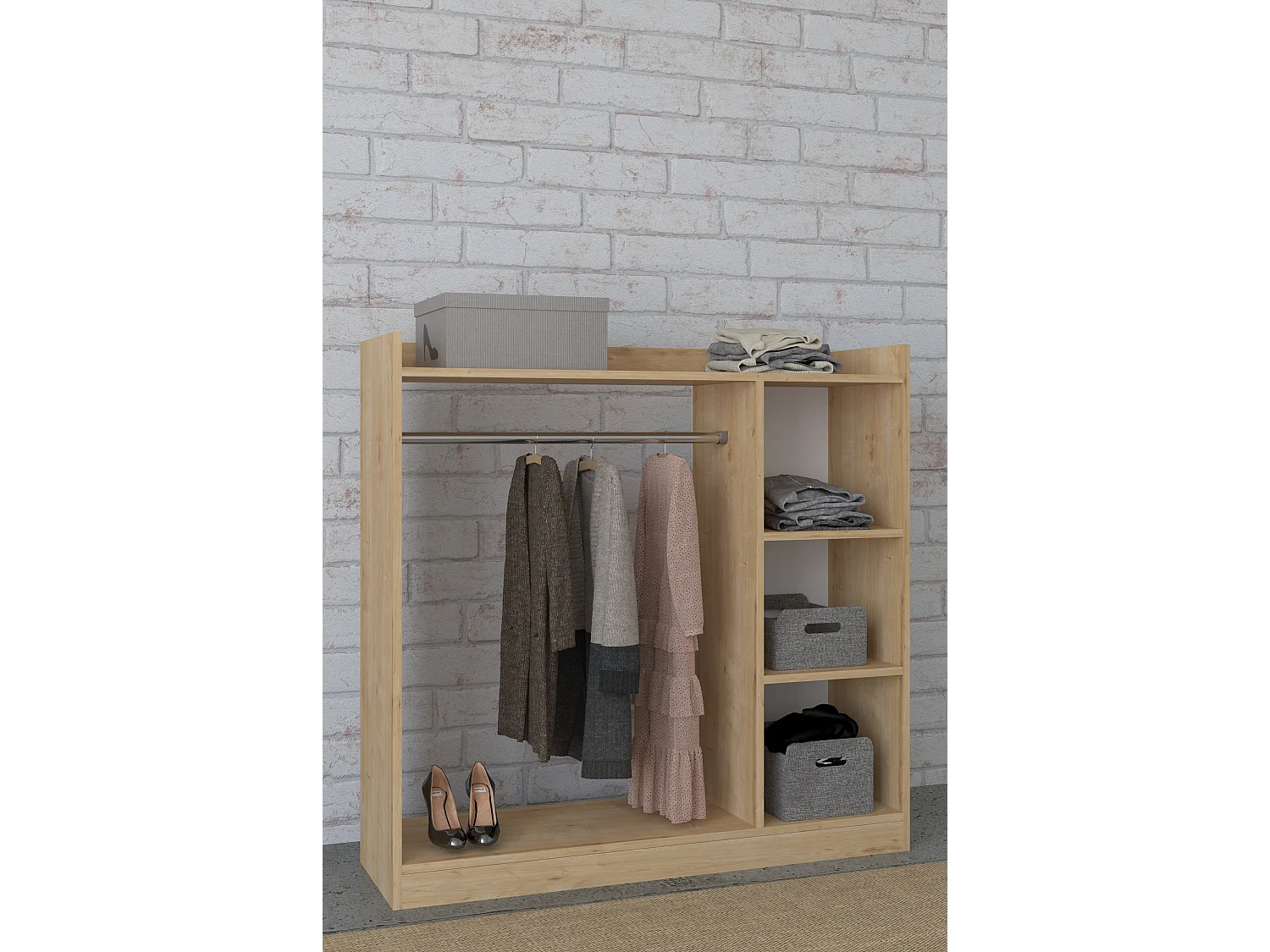 Wardrobe Palosa Honey oak H. 115 x W. 115 x D. 35 cm