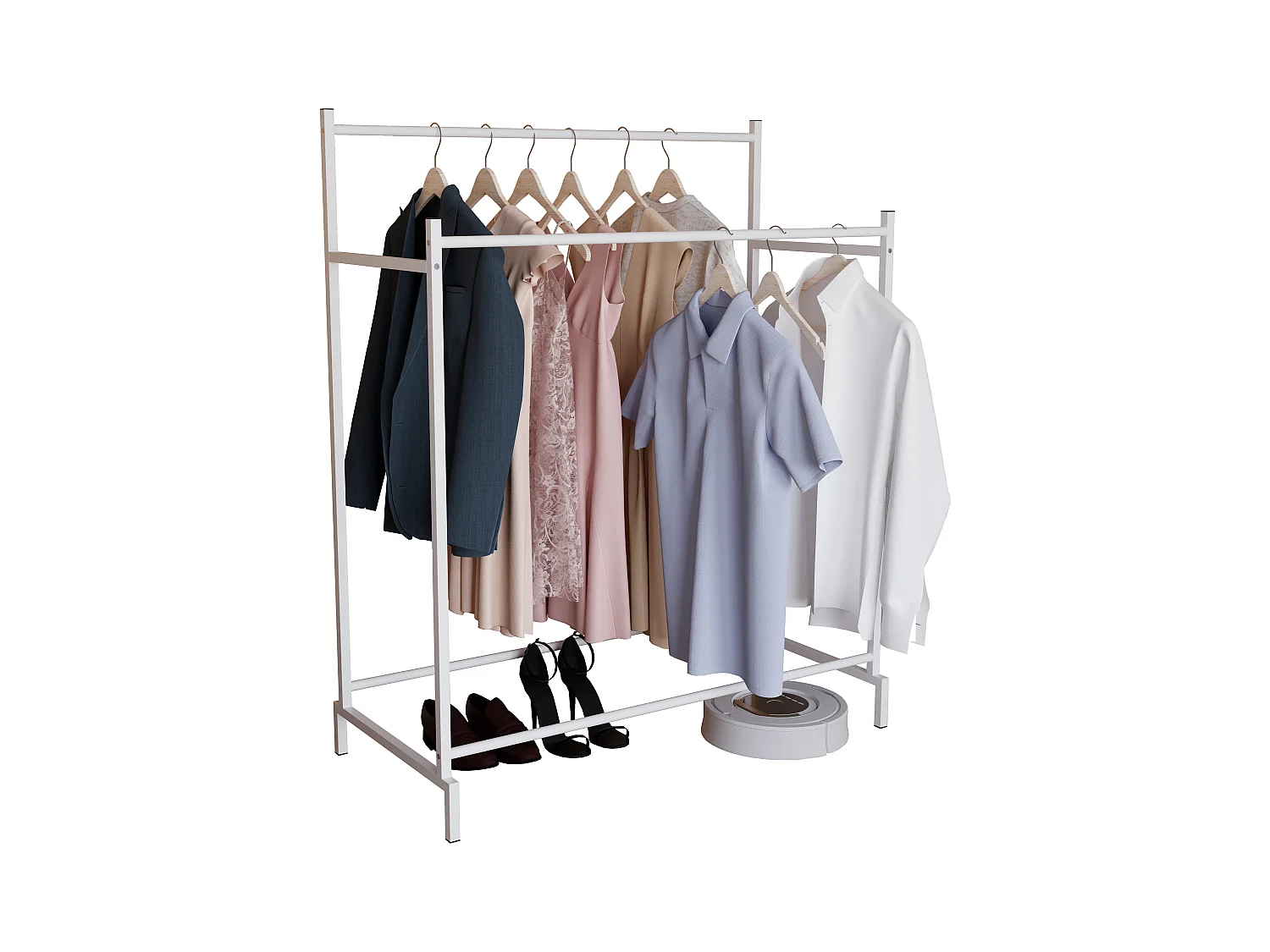 Wardrobe Labol L White H. 136 x W. 103 x D. 52 cm